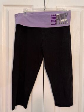 PINK foldover leggings cropped capris size large